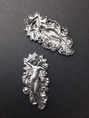 15204 Matte Silver Oxidized Victorian Woman Jewelry Finding