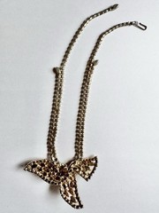 1950s-1960s Vintage Topaz & Aurora Borealis Rhinestone Necklace Earrings Set