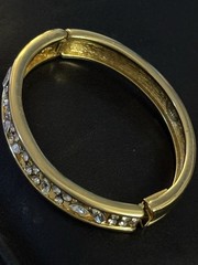 Nolan Miller Bracelet Rhinestones Gold Tone 2.25” Inner Diameter Vintage