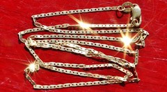 10k yellow gold necklace 18.0″ diamond cut mariner link chain vintage 1.6gr