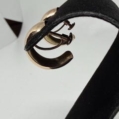Vintage 18K Yellow Gold Wide Huggie Hoop Screw Back Earrings 3.22g 18MM x 10MM