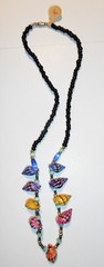 Multi Colors Tiny Ocean Conch Shaped Shell & Glass Bead Necklace 9″ Drop