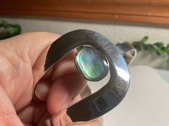House of Bangles 925 sterling vintage cuff bracelet with abalone