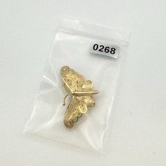 Vintage Gold Tone Filigree Butterfly Brooch Small Delicate Pin Spring