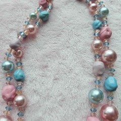 Signed Vintage Japan Beaded Necklace paired with an unsigned Vintage Necklace Pa