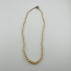 Vintage Faux Glass Pearl Necklace 17 Inches Choker