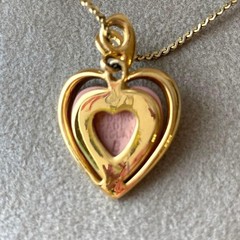 Wedgwood Jasperware Heart Necklace Pink Angel Cameo Pendant with Box Vintage
