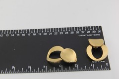 Vintage 1980s Brushed Mate Gold Tone Runway Bold Modernist Statement Earrings