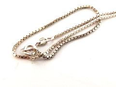 Vintage Blue Glass Necklace Sterling Silver 925 Silver Overlay