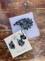 VINTAGE JULIANA Delizza & Elster Earrings & Brooch set with ORIGINAL TAGS