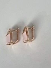 Vintage 1990-s 14 Ct Rolled Gold Pink Topaz Zircons Earrings-Hallmarked 585 RG