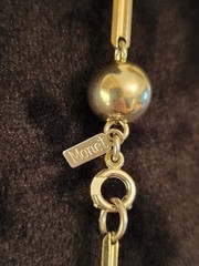 MONET Jewelry 60″ Necklace & Brooch Silvertone Versatility Flapper To…