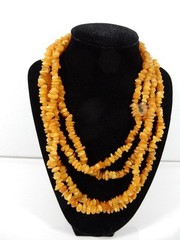 Vintage Butterscotch Egg Yolk Baltic Amber 74″ Beaded Necklace 66 Grams
