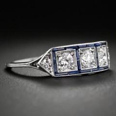 Vintage Art Deco 1 Ctw White Round Cut Engagement Wedding Ring Solid 925 Silver