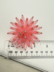 VENDOME SILVERTONE 1960’S RHINESTONE PINK SPUTNIK ATOMIC BROOCH K110C
