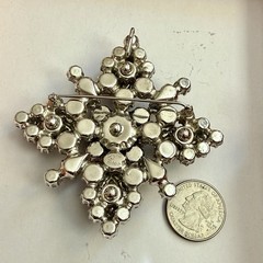 ORIGINAL By ROBERT BLUE & AB CRYSTAL RHINESTONE PIN BROOCH PENDANT VINTAGE 3.25”