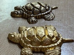 Vintage Brass Turtle Stampings 33mm High Relief Sea Turtle Jewelry Findings Lot