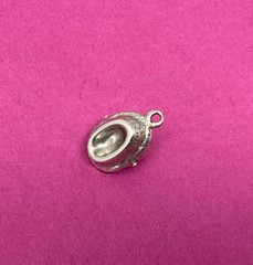 Sterling Silver Vintage Baby Moses Basket Pink Girl Movable Charm Pendant 2.4g