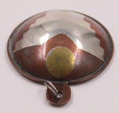 Vtg Mixed Metal Thunderbird Pendant Sterling Silver Copper Brass Southwest