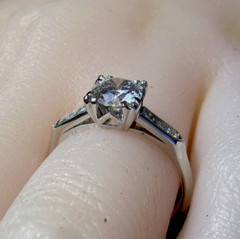 Original EARTH MINED DIAMOND Deco Engagement Ring Vintage PLATINUM Solitaire S 6