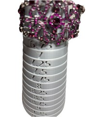 VTG VCLM Signed Articulated Cuff Bracelet Filigree Purple Rhinestone Goth