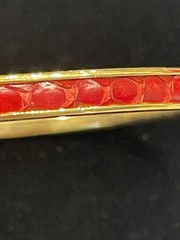 LAPO FLORENCE ITALY Snake Skin Red bracelet gold filled hinge bangle Very Good