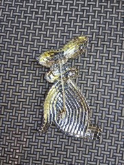 Beautiful Huge Rhinestone Bunny Brooch with Beaded Decorative Bag Vintage