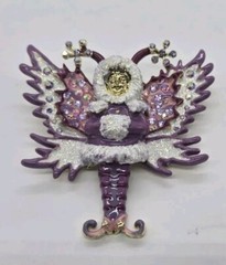 Kirks Folly Felicia Frost Snow Angel Pin Pendant Gold tone Legacy Collection