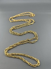 Vintage Monet Necklace Gold Tone Thick Elongated Link Rope Chain Signed 54”