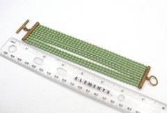 1940s DECO Green Enameled BALL Chain Bracelet; Disaster Relief
