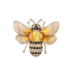 Rhinestone Bee Brooch Pin for Women Girls Fashion Cute Yellow Black Crystal H…
