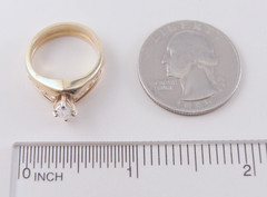 Vintage 14k Yellow Gold 9 Stone Diamond .66ctw Wedding Set Lady’s Ring Size 4.5
