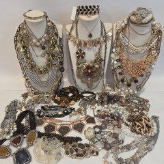 Large Lot of Signed Designer Costume Jewelry 42 Items 5.5 Lbs Cookie Lee Chico’s