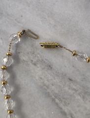 Antique Art Deco 1920s Cut Crystal Faceted Beaded Necklace 19 1/2″