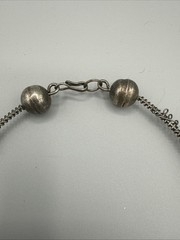 Vintage Silver Tone Ball Drop Beads Wire Choker Necklace