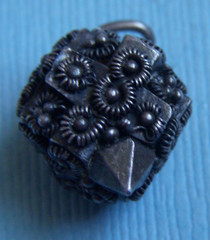 Vintage Etruscan fob silver charm