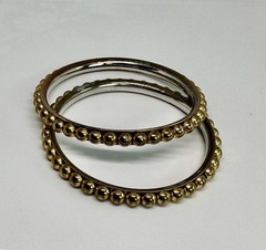 Vikki Carr Pair of Bangle Bracelets Certificate Of Authenticity Silver Gilt