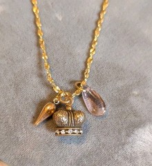 Alex And Ani Gold With 3 Charms Crown Crystal And Other necklace