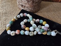 Ocean Jasper Beaded Necklace 16/18″ Polished Beads Smooth 6/10mm Multi Color Sz