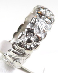 Antique Art Deco Diamond 14KW Eternity Wedding Band Ring Size 5.75 UK-L 6.25MM