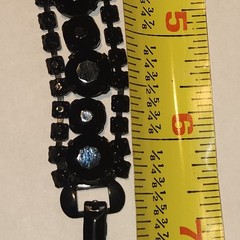 Vintage MCM Weiss Jet Black Rhinestone 7.5″ Bracelet – Statement Stunning