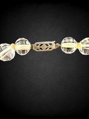 Antique Tested Cut Rock Crystal 14k GE Clasp Faceted Graduated Bead Necklace 19″