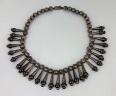 Vintage TAXCO Mexico JMS Jose Marmolejo STERLING SILVER & Hematite NECKLACE 166g