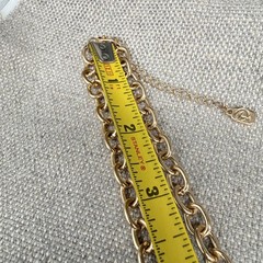 Vintage Necklace Earring Jewelry Set Acrylic Aqua Links gold Tone Chain