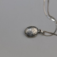 Engraved Locket Pendant Necklace Sterling Silver