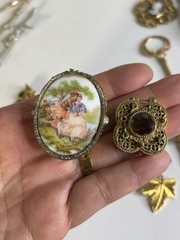 ANTIQUE ESTATE VICTORIAN JEWELRY LOT SOME WEARABLE 925 Czech GLASS Good To Fair