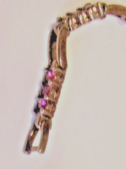 Vtg. 1990’s, Purple Genuine Crystals,Gun Metal Grey Panel Link 7 1/2″ L Bracelet