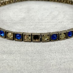 Vintage Art Deco Sterling Silver Costume Glass & Blue Sodalite Jewelry Lot As Is