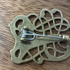 Norway viking Urnes bronze brooch Scandinavian design From Maine Estate