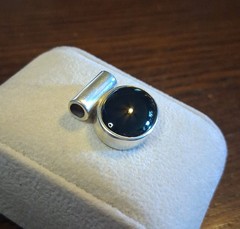 Vintage 90s Sterling Black Onyx Slide Pendant 5.8g See Pics/Description